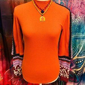 Free People “Switch it up cuff Boho thermal top” 🆕 with tags“Washed red”size S.